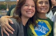 Michele Bolsonaro "aben&ccedil;oa" candidatura de esposa de Pollon