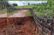 Fortes chuvas provocam queda de pontes no interior de MS