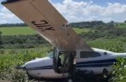 Avi&atilde;o realiza pouso for&ccedil;ado em lavoura perto da fronteira