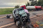 Jovem de 24 anos morre ap&oacute;s colis&atilde;o entre carro e caminh&atilde;o na BR-376
