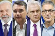 Em cen&aacute;rio de 1&ordm; turno, Lula tem 41%, Fl&aacute;vio, 31%, Caiado, 3% e Renan Santos, 3%