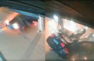 C&acirc;mera registra momento de batida violenta em poste no interior do MS; v&iacute;deo