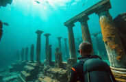 Cidade inteira desapareceu sob o Mediterr&acirc;neo; agora, mergulhadores encontram seus tesouros