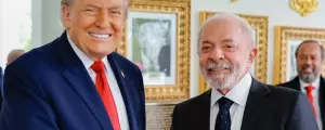 Lula e Trump se cumprimentam durante evento social no G7