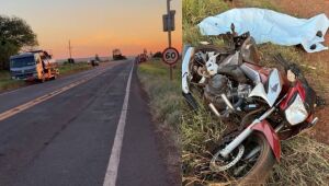 Acidente com carreta e caminhão-tanque mata motociclista em MS