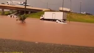Chuva causa alagamento e deixa motoristas ilhados em Campo Grande
