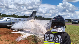 Pouso for&ccedil;ado em aeroporto de Campo Grande envolve avi&atilde;o de diretor da Fiems