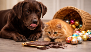 P&aacute;scoa: chocolate est&aacute; entre os principais riscos &agrave; sa&uacute;de de c&atilde;es e gatos