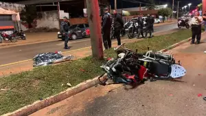 C&acirc;meras registram acidente que matou motociclista ap&oacute;s fuga em MS