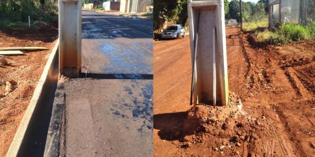 Poste é contornado por asfalto e fica 'estacionado no meio da rua' em Campo Grande