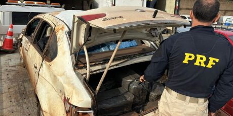 PRF apreende 1,3 tonelada de droga ap&oacute;s persegui&ccedil;&atilde;o e capotamento em MS