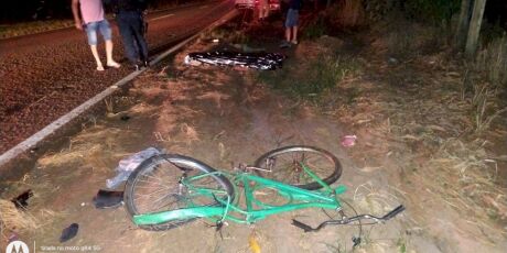 Ciclista morre atropelado por carro na MS-141