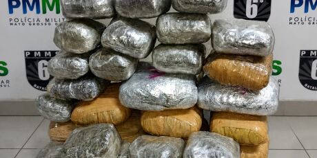 PM apreende 64 quilos de "skunk' com jovens mulas do tr&aacute;fico