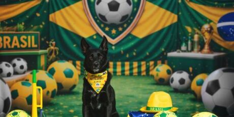 Sele&ccedil;&atilde;o de quatro patas: c&atilde;es ganham posi&ccedil;&otilde;es em campo e &aacute;lbum de figurinhas da Copa