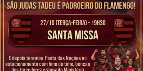 Torcida do Flamengo ter&aacute; missa, b&ecirc;n&ccedil;&atilde;o e festa em Campo Grande