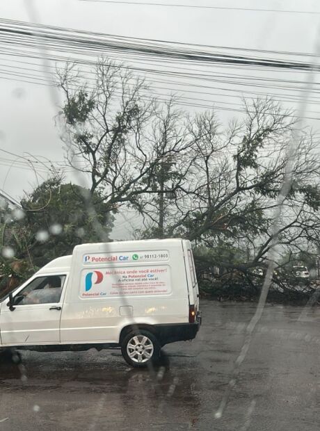 Pancada de chuva 'surpresa' derruba at&eacute; linha de emerg&ecirc;ncia da Defesa Civil