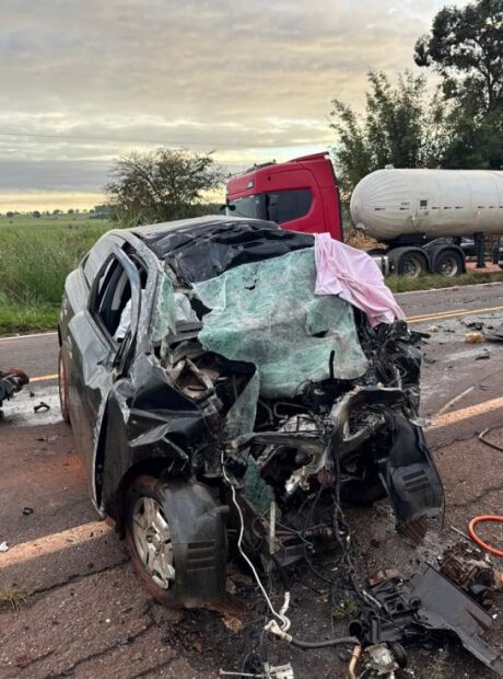 Jovem de 24 anos morre ap&oacute;s colis&atilde;o entre carro e caminh&atilde;o na BR-376