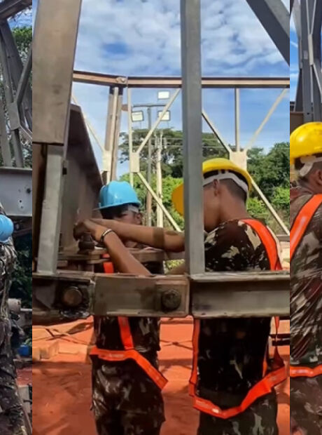Ex&eacute;rcito come&ccedil;a a instalar ponte de guerra em Rio Negro