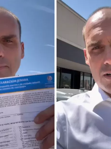 Eduardo Bolsonaro critica obrigatoriedade de vacinas no Brasil