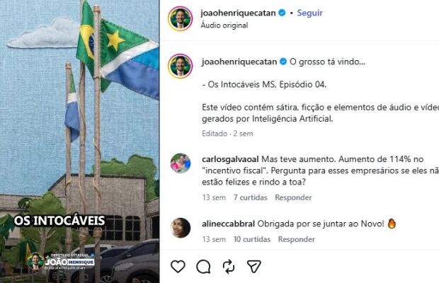 'Novela' de v&iacute;deos de Catan em cr&iacute;ticas ao Governo ganha novo cap&iacute;tulo na Justi&ccedil;a