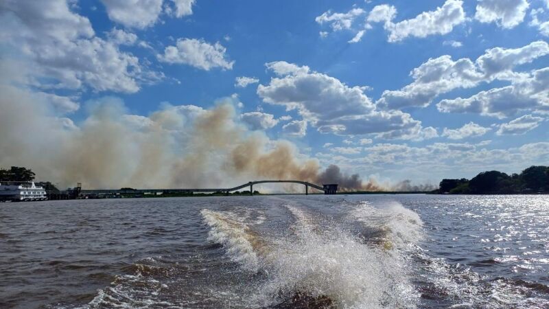 Fogo foi registado na região do canal do Tamengo, no Pantanal de Corumbá