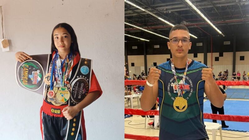 Thalyta Sayuri e Ângelo são dois dos três atletas de Campo Grande que irão ao Chile