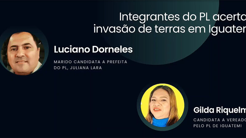 Áudios entre Luciano Dorneles, marido da candidata a prefeita de Iguatemi pelo PL, e a indígena Gilda Riqueme, candidata a vereadora pelo PL