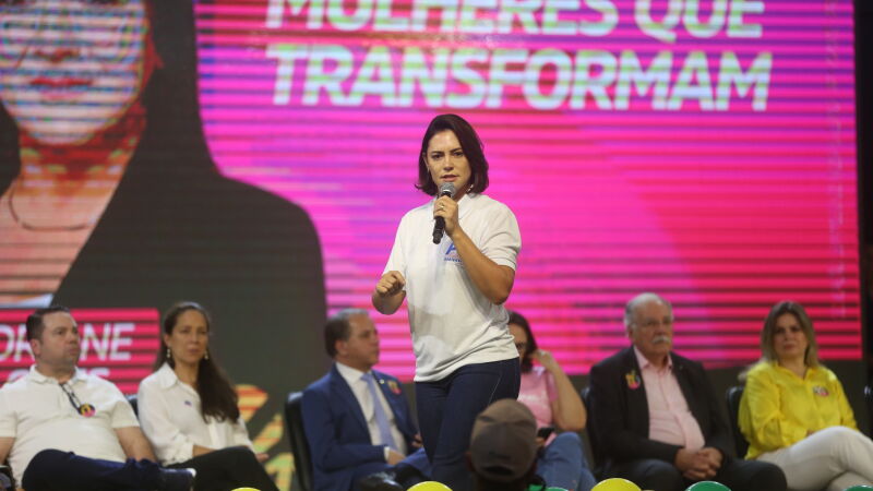 A ex-primeira-dama do Brasil Michelle Bolsonaro no evento