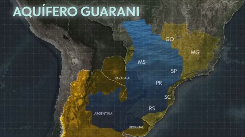 Aquífero Guarani abrange partes de sete estados brasileiros e outros três países