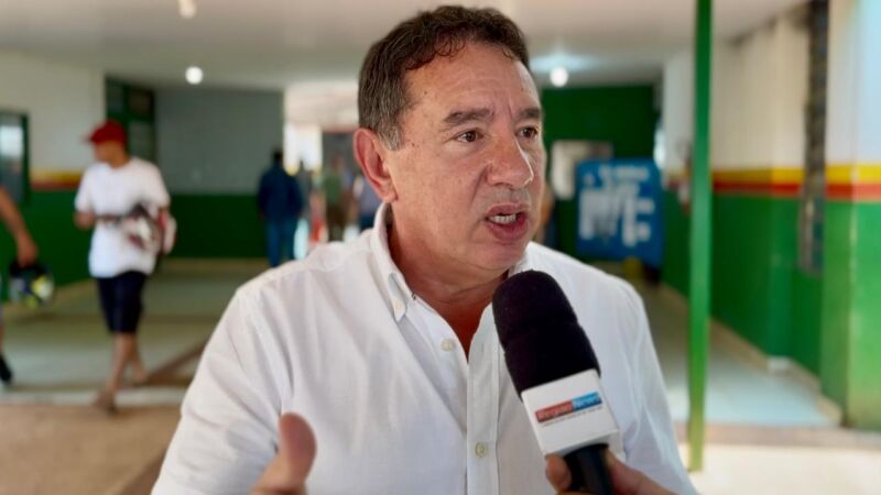 O presidente da Assembleia Legislativa, Gerson Claro, após votar em Sidrolândia