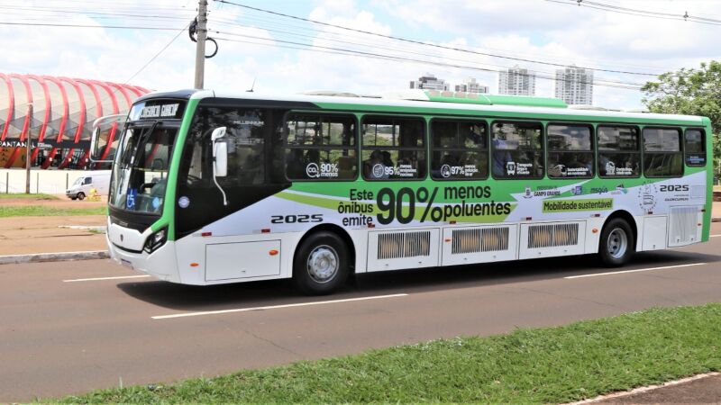 Ônibus movido 100% a GNV começou a ser testado em Campo Grande