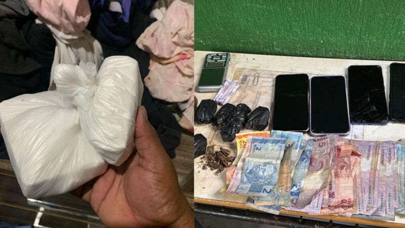 Drogas, celulares e dinheiro apreendidos durante ação da Polícia Civil