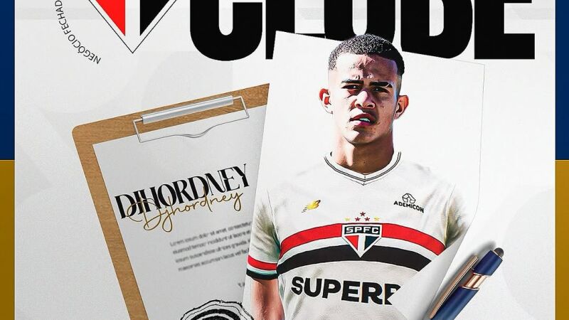 Djhordney Ferreira anunciou nas redes sociais a sua transferência para a base do São Paulo Futebol Clube, atual campeão da Copinha