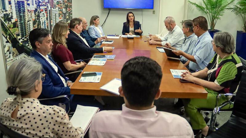 A prefeita Adriane Lopes durante reunião com representantes da bancada federal de Mato Grosso do Sul no Congresso Nacional
