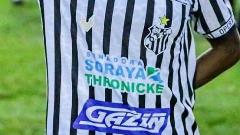 Nome da senadora Soraya Thronicke (União) aparece em lugar nobre da camisa do Operário