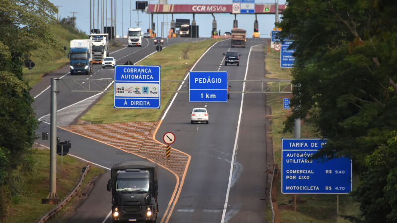 Pedágio em rodovia no Mato Grosso do Sul
