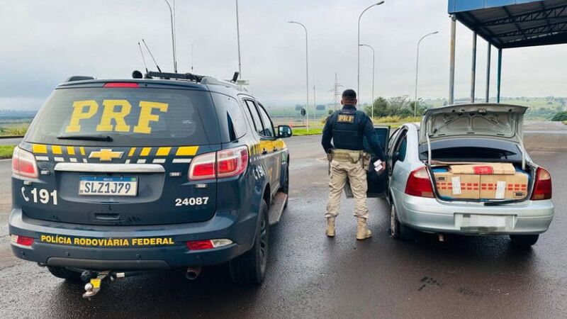 PRF apreende 10 mil maços de cigarros após perseguição na BR-163