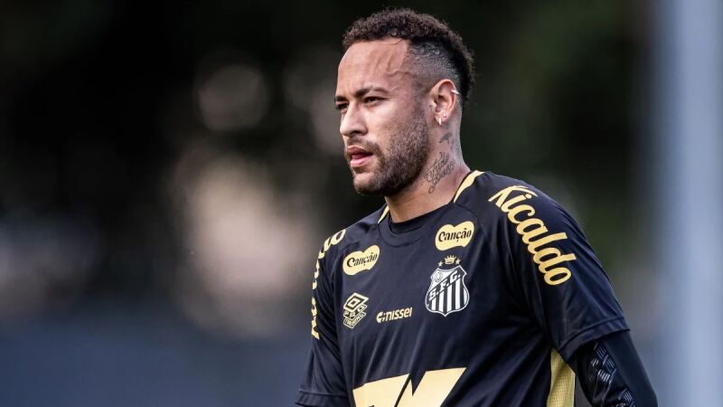 Neymar em treino do Santos