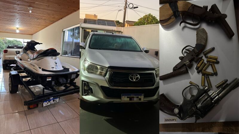 Veículos, embarcações e armas de fogo também foram apreendidos na ação
