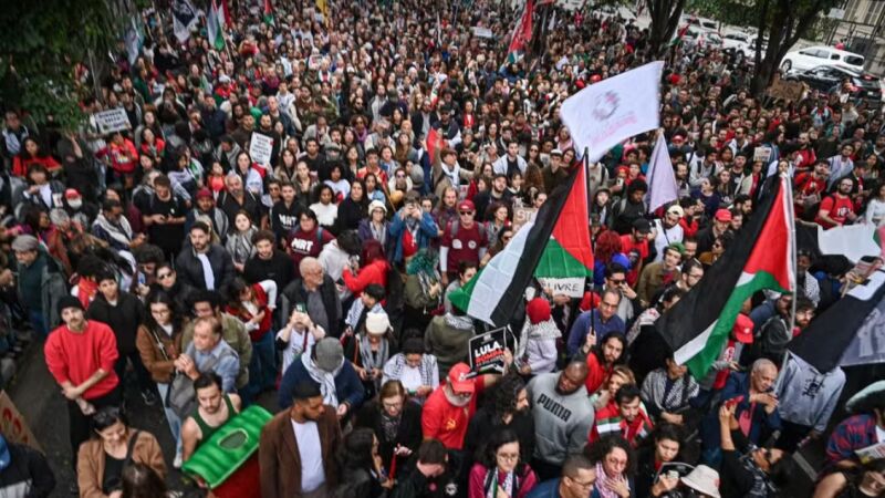 Protesto pró-Palestina em São Paulo