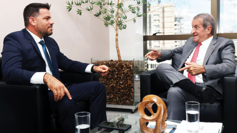 O ex-deputado Capitão Contar e o presidente nacional do PL, Valdemar Costa Neto, em Brasília (DF)