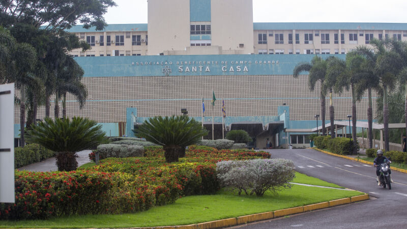 Fachada da Santa Casa de Campo Grande, maior hospital de MS