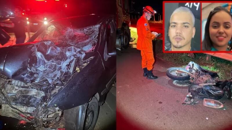 Na colisão que ocorreu na madrugada desta terça-feira morreram Fernando Ramos e Fernanda da Silva