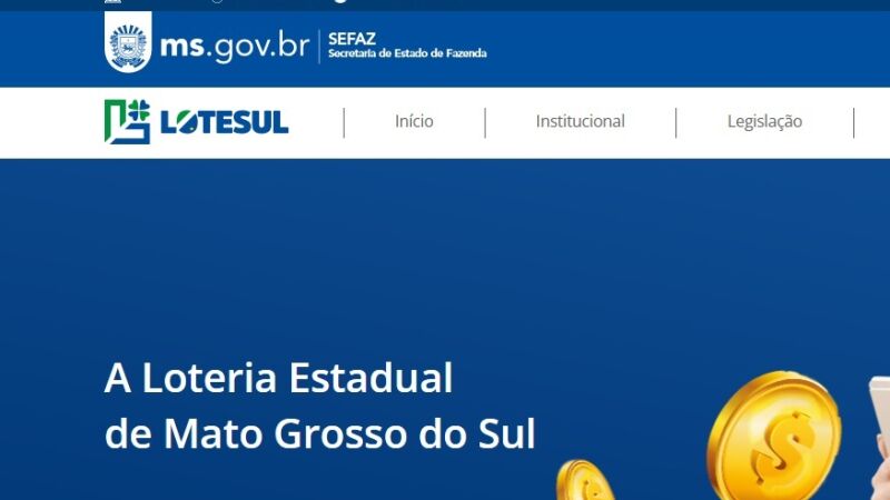 Lotesul surge com logotipo e marca no site do Governo do Estado, mesmo com licitação suspensa pelo TCE-MS