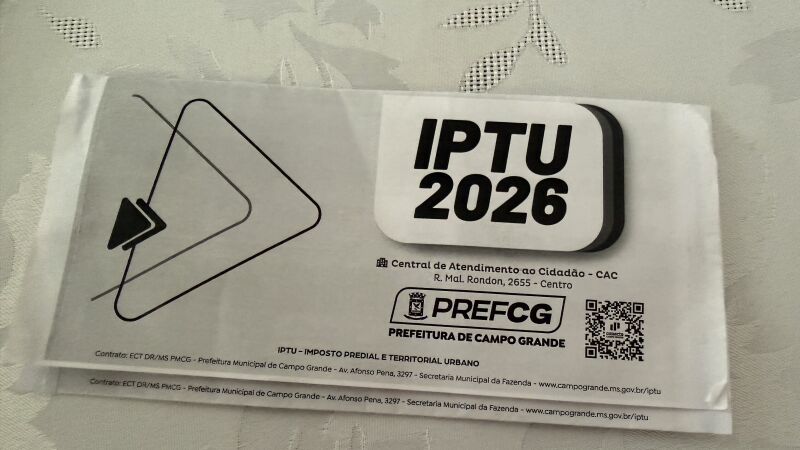 Carnês do IPTU chegaram no mês passado às casas dos cidadãos de Campo Grande