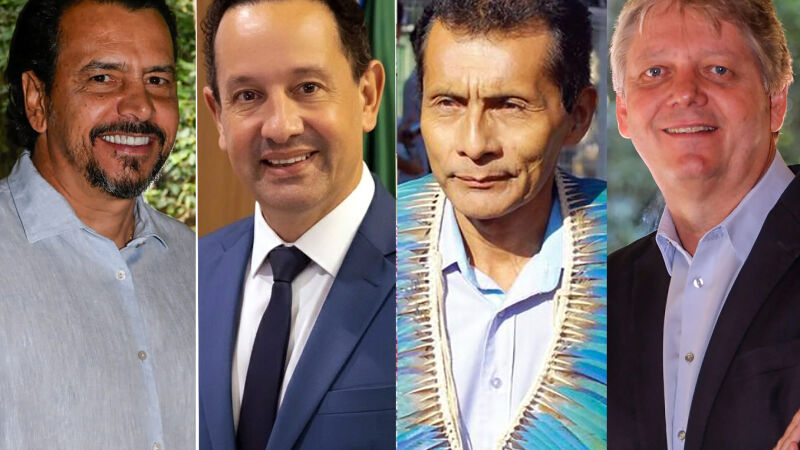 Os secretários estaduais Marcelo Miranda, Walter Carneiro Jr., Fernando Souza e Jaime Verruck