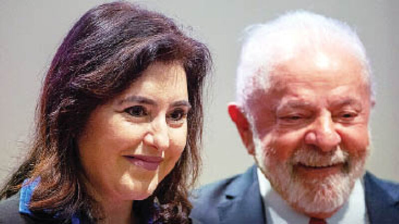 A ministra do Planejamento e Orçamento, Simone Tebet, e o presidente, Luiz Inácio Lula da Silva