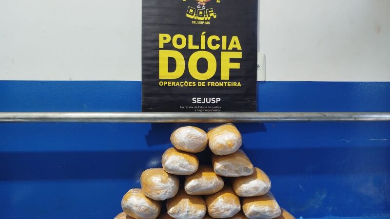 O jovem transportava duas bolsas carregadas de tabletes de maconha 