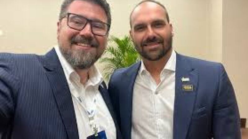 Marcos Pollon e seu maior aliado na política, Eduardo Bolsonaro