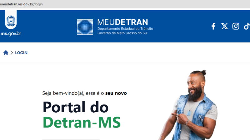 Site oficial do Detran-MS